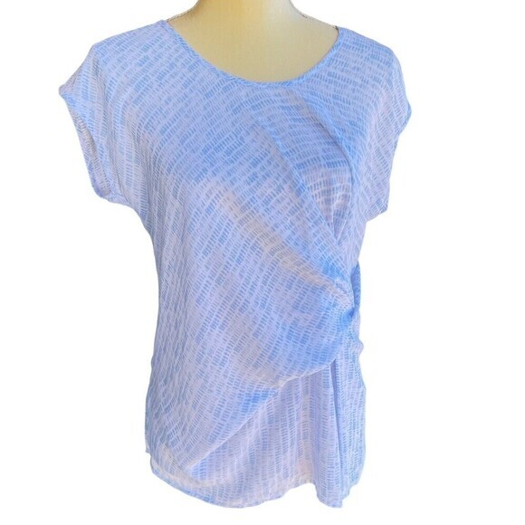 A.N.A A NEW APPROACH Blouse Top Size XS Sleeveless Tunic‎ White/Light Blue - Picture 1 of 14